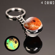 キーホルダー キーリング バッグチャーム 惑星 スター プラネット 宇宙 夜光 蓄光 光る プレゼント ギフト 景品 おしゃれ
