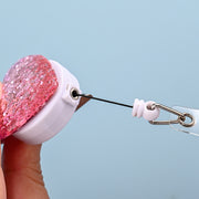 リールキークリップ 単品 伸縮式 伸びる リールキーホルダー リールストラップ ハート ラメ 鍵 カギ パスケース 定期 IDカード 落下防止