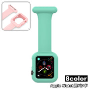 Apple Watch用バンド シリコンストラップ 安全ピン付き 丸洗い 簡単装着 やわらかい ソフト アップルウォッチ用 ナースウォッチ用 腕時計バンド 交換ベルト 付け替えバンド 互換ベルト シリコン製 かわいい おしゃれ 付け替え シンプル 無地