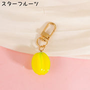 キーホルダー バッグチャーム キーリング バッグ小物 フルーツ 野菜 果物 ハンドメイド かわいい おしゃれ ピーチ 桃 バナナ リンゴ オレンジ ブドウ