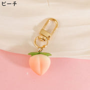 キーホルダー バッグチャーム キーリング バッグ小物 フルーツ 野菜 果物 ハンドメイド かわいい おしゃれ ピーチ 桃 バナナ リンゴ オレンジ ブドウ