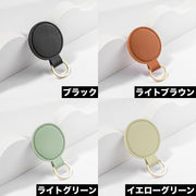 キーホルダー 2個セット キーリング メンズ レディース レザー調 バッグチャーム ラウンド 丸 軽量 シンプル 鍵 カギ プレゼント ギフト おしゃれ