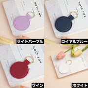 キーホルダー 2個セット キーリング メンズ レディース レザー調 バッグチャーム ラウンド 丸 軽量 シンプル 鍵 カギ プレゼント ギフト おしゃれ