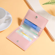 カードケース 二つ折り 薄型 カードホルダー カード入れ レザー調 スナップボタン コンパクト スリム レディース メンズ 男女兼用 ユニセックス シンプル カード収納 持ち歩き便利 クレジットカード ポイントカード お出掛け