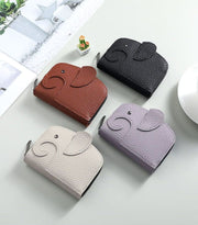 カードケース ミニ財布 レディース PUレザー じゃばら 大容量 RFID スキミング防止 磁気防止 ゾウ 象 可愛い 小銭入れ