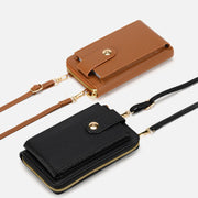 お財布ポシェット お財布ショルダー ウォレット スマホショルダー スマホポーチ レディース 女性 レザー調 肩掛け 斜め掛け ファスナー マグネットボタン お札入れ 小銭入れ カード入れ 長財布 フェイクレザー スマホ入れ お出掛け 散歩 便利