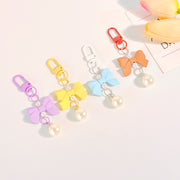 キーホルダー バックチャーム AirPods レディース 女性 女子 女の子 リボン フェイクパール かわいい キュート ガーリー フェミニン お揃い プレゼント 贈り物