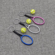 キーホルダー キーリング ユニセックス 男女兼用 女性 レディース 男性 メンズ お揃い ペアルック ファッション雑貨 二重リング テニスラケット テニスボール スポーツモチーフ 部活モチーフ グリーン ブルー 可愛い キュート ポップ カジュアル おしゃれ