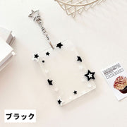 フォトキーホルダー 単品 1個 トレカケース キーホルダー ナスカン付き 星 スター チェキケース ストラップ 写真 トレカ チェキ カード 推し活 アイドル かわいい キュート おしゃれ