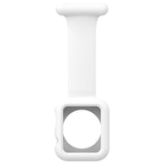 Apple Watch用バンド シリコンストラップ 安全ピン付き 丸洗い カンタン装着 やわらかい 服につける カバンにつける アップルウォッチ用 ナースウォッチ用 腕時計バンド 交換ベルト 付け替えバンド 互換ベルト シリコン製 かわいい おしゃれ 付け替え シンプル 無地 ブラック 黒 ホワイト 白