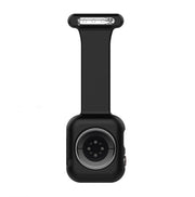 Apple Watch用バンド シリコンストラップ 安全ピン付き 丸洗い カンタン装着 やわらかい 服につける カバンにつける アップルウォッチ用 ナースウォッチ用 腕時計バンド 交換ベルト 付け替えバンド 互換ベルト シリコン製 かわいい おしゃれ 付け替え シンプル 無地 ブラック 黒 ホワイト 白
