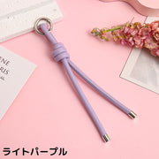 キーホルダー キーリング バッグチャーム PUレザー ストラップ 紐 ひも 結び目 丸型カラビナ プレゼント ギフト おしゃれ