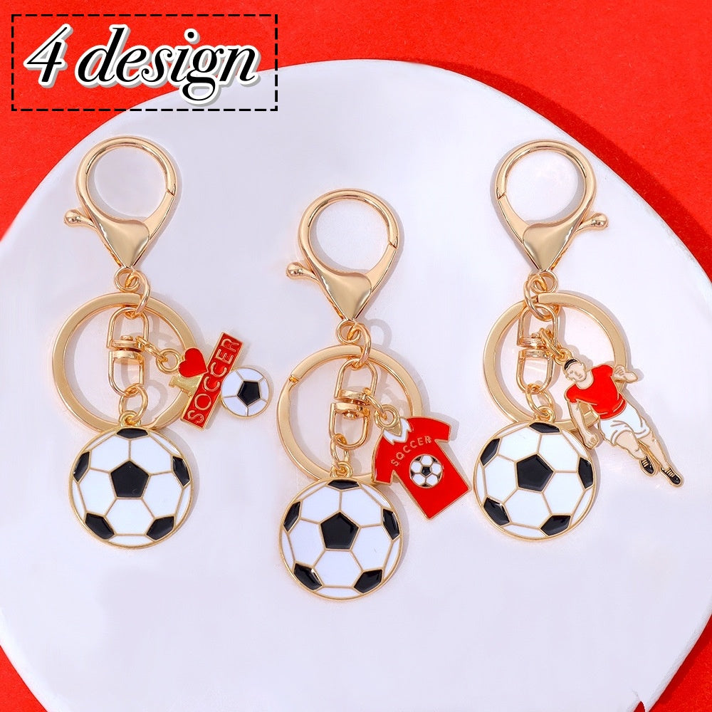 キーホルダー キーリング サッカーボール かわいい おしゃれ 記念品 プチギフト プレゼント 贈り物 応援グッズ 卒団記念 ファッション小物 部活 サークル 女性用 男性用