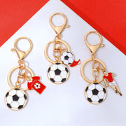 キーホルダー キーリング サッカーボール かわいい おしゃれ 記念品 プチギフト プレゼント 贈り物 応援グッズ 卒団記念 ファッション小物 部活 サークル 女性用 男性用