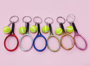 キーホルダー キーリング テニス ラケット ボール スポーツ 男 女 お揃い メンズ レディース おしゃれ ユニーク プレゼント ギフト ファッション小物