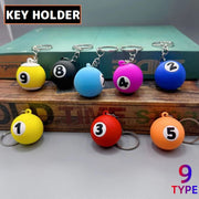 キーホルダー キーリング バッグチャーム シリコン製 ビリヤード ナインボール 玉 球 プレゼント ギフト ユニーク おしゃれ