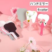手鏡 ハンドミラー 手持ち シンプル 無地 小さめ ミニ コンパクト おしゃれ かわいい メイク道具 化粧 携帯 歯 ピンク カラバリ豊富