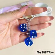 キーホルダー キーリング バッグチャーム サイコロ 3連 四角形 正方形 ダイス型 雑貨 飾り レディース メンズ キッズ ジュニア 子供 可愛い おしゃれ 誕生日 プレゼント 贈り物 ギフト