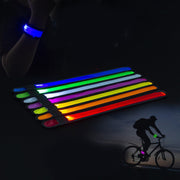 LEDアームバンド リストバンド 光る LEDライト 電池式 夜間 腕 リフレクター ランニング ジョギング 散歩 安全対策 セーフティグッズ アウトドア