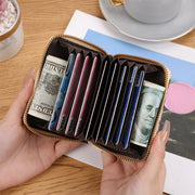 カードケース クレジットカードケース カードホルダー じゃばら式 蛇腹式 コンパクト アコーディオン型 カード入れ 財布 ミニウォレット レディース メンズ 男女兼用 ヒョウ柄 アニマル柄 おしゃれ かわいい シンプル プレゼント ギフト 黒 茶 ベージュ