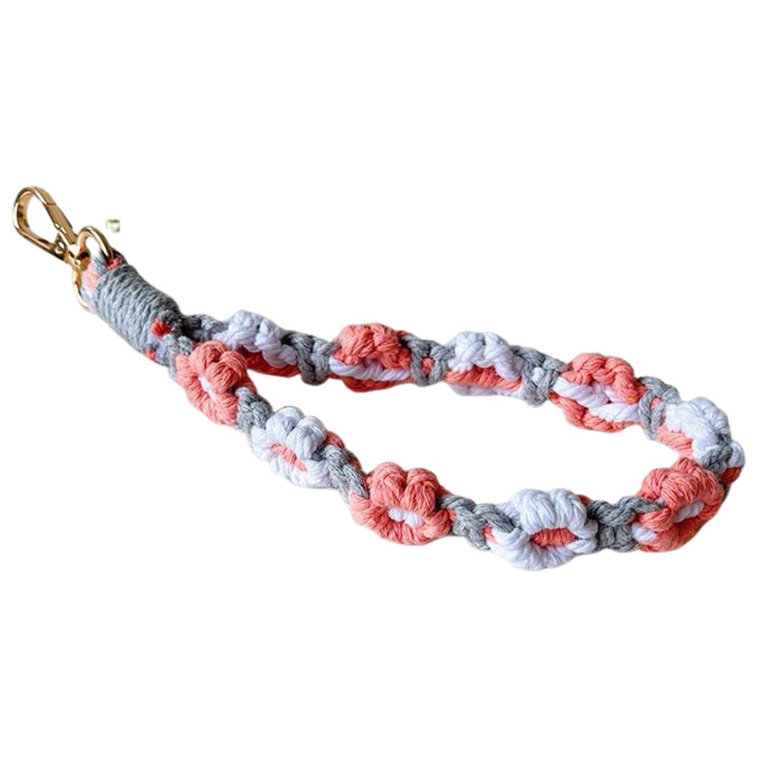 ハンドストラップ スマホストラップ 携帯ストラップ キーホルダー ショートストラップ マクラメ編み マクラメ 花柄 お花 落下防止 かわいい おしゃれ 鍵 スマホ 手首 バッグ