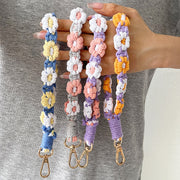 ハンドストラップ スマホストラップ 携帯ストラップ キーホルダー ショートストラップ マクラメ編み マクラメ 花柄 お花 落下防止 かわいい おしゃれ 鍵 スマホ 手首 バッグ