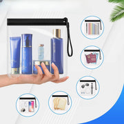 トラベルポーチ 化粧ポーチ クリアポーチ 旅行用品 パッキング ストラップ付き 透明 ファスナー 持ち運び 防水 小分け