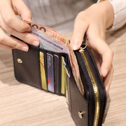 二つ折り財布 レディース 財布 ウォレット お札入れ 小銭入れ カード収納 ファスナー レザー調 コンパクト おしゃれ かわいい シンプル プレゼント ギフト