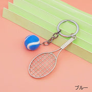 キーホルダー キーリング バッグチャーム キーチャーム テニス ラケット ボール スポーツ メンズ レディース 男女 学生 かわいい おしゃれ お揃い 部活 ギフト プレゼント