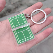 キーホルダー キーリング スポーツ 部活 バドミントン テニス サッカー バスケットボール コート お揃い 学生 プレゼント ギフト