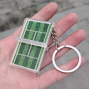キーホルダー キーリング スポーツ 部活 バドミントン テニス サッカー バスケットボール コート お揃い 学生 プレゼント ギフト