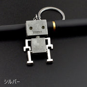 キーホルダー キーリング キーチェーン ロボット バッグチャーム レトロ 小物 雑貨 手足が動く 揺れる かわいい かっこいい おしゃれ ユニーク プレゼント ギフト お揃い 金色 銀色 ブロンズ