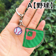 キーホルダー スポーツ 部活 バックチャーム 野球 ラグビー バスケ サッカー ピックルボール 男の子 女の子 男女兼用 アクセサリー おしゃれ かっこいい かわいい 学校 運動