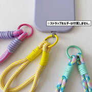スマホストラップ ハンドストラップ 太丸紐 丸型カラビナ リング型 落下防止 紛失防止 カメラ デジカメ キーホルダー キーリング おしゃれ かわいい