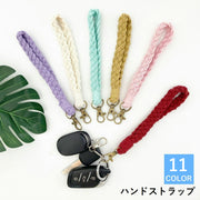 ハンドストラップ スマホストラップ キーホルダー スマホアクセサリー カニカン 飾り 1本 手ぶら 手首 おしゃれ かわいい 可愛い 便利 シンプル 白 紫 ピンク