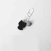 キーホルダー キーリング バッグチャーム カラビナ付き 猫 ネコ キャット 鈴 吊り下げ かわいい ブラック ホワイト プレゼント ギフト 景品