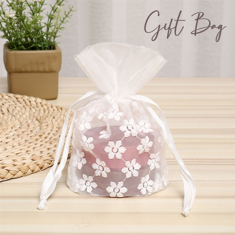 ギフトバッグ 単品 ギフトラッピング 巾着袋 包装袋 メッシュ 10x14cm 小物入れ ジュエリー袋 アクセサリー袋 ハンドメイド レース 花柄 可愛い ギフト プレゼント