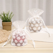 ギフトバッグ 単品 ギフトラッピング 巾着袋 包装袋 メッシュ 10x14cm 小物入れ ジュエリー袋 アクセサリー袋 ハンドメイド レース 花柄 可愛い ギフト プレゼント