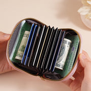 カードケース ミニ財布 レディース メンズ PUレザー じゃばら 大容量 スリム コンパクト 小銭入れ 無地 シェル型 半円形