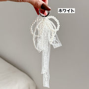 バッグチャーム キーホルダー キーリング レディース 女性 レース リボン バッグアクセサリー アクセサリー雑貨 ガーリー かわいい 目印 プレゼント 飾り バッグ