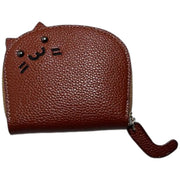 カードケース ミニ財布 小銭入れ カードホルダー 猫 ネコ レディース 女性 婦人 フェイクレザー じゃばら ファスナー 大容量 猫耳 ラウンドファスナー カード入れ 尻尾 しっぽ かわいい キュート お洒落 コンパクト 贈り物 プレゼント 大人 ギフト 母の日 誕生日 クリスマス