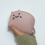カードケース ミニ財布 小銭入れ カードホルダー 猫 ネコ レディース 女性 婦人 フェイクレザー じゃばら ファスナー 大容量 猫耳 ラウンドファスナー カード入れ 尻尾 しっぽ かわいい キュート お洒落 コンパクト 贈り物 プレゼント 大人 ギフト 母の日 誕生日 クリスマス