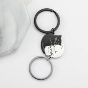 キーホルダー 単品 1個 キーリング ダブルリング メンズ 男性 レディース 女性 男女兼用 ユニセックス カップル 友人 兄弟 姉妹 ネコ 猫 キャット かわいい キュート ハグ 贈り物 プレゼント