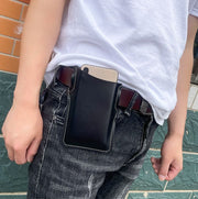 ベルトポーチ スマホポーチ レザー風 ウエストポーチ ベルトホルダー スマホケース ヒップバッグ 腰 縦型 小物収納 薄型スリム