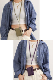 コインケース 小銭入れ 小物入れ レディース メンズ 男女兼用 ミニ財布 首掛け ネックストラップ付き レザー調 シンプル 小物 収納 旅行 お出かけ