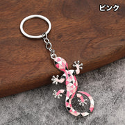 キーホルダー キーリング ヤモリ ユニーク かっこいい かわいい 金属製 おしゃれ 鍵 カギ チャーム 目印 男性 メンズ 女性 レディース