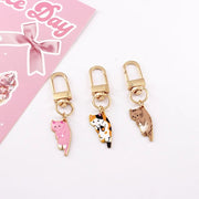 キーホルダー キーリング バッグチャーム 猫 ネコ キャット 吊り下げ カラビナ付き かわいい 可愛い プレゼント ギフト 景品