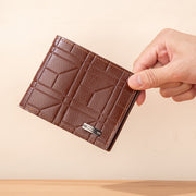 二つ折り財布 ウォレット メンズ 男性 お札入れ カード入れ コンパクト レザー調 パスケース カードケース 持ち歩き 持ち運び シンプル カジュアル かっこいい おしゃれ プレゼント 贈り物 ギフト 黒 茶