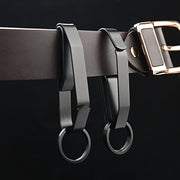 キーホルダー 単品 キーリング ベルト リュックサック 装着 ダブルリング 2重リング 金属製 鍵 カギ アウトドア 登山 キャンプ お出かけ 便利