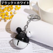 バッグチャーム キーホルダー キーリング キーチャーム レディース 女性 鈴型 カニカン付き おしゃれ かわいい 可愛い バッグ カバン 鞄 装飾 飾り カラバリ豊富 黒 青 ピンク 黄色